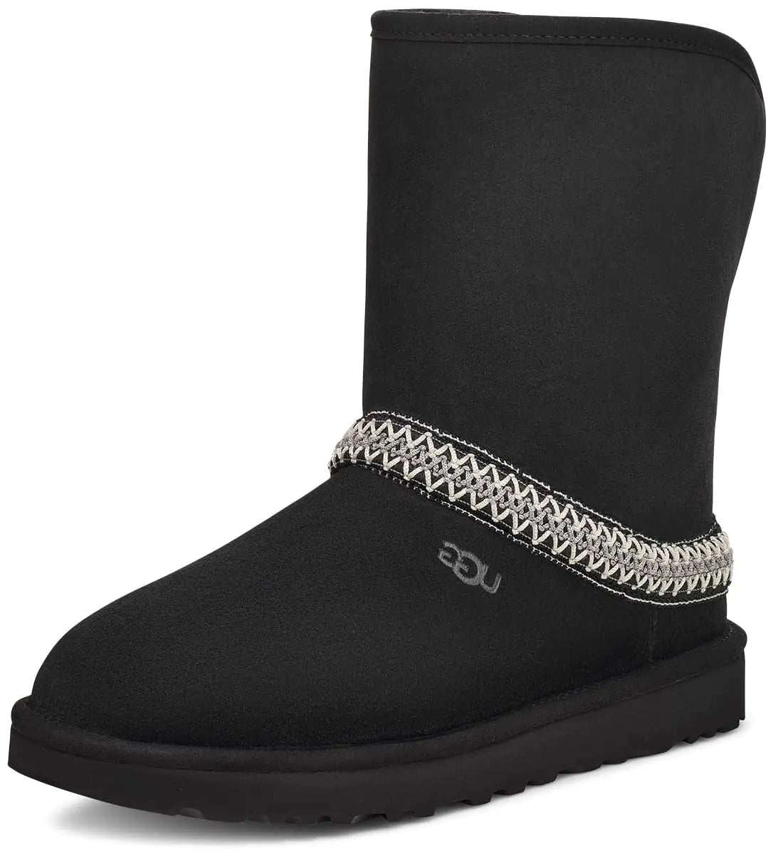 UGG Womens Classic Short Crescent Fashion Boot Black 12