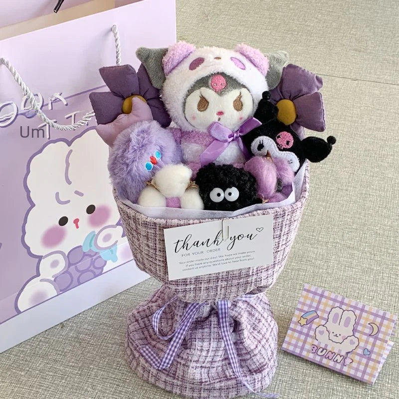 Kuromi Plush Doll Bouquet - Cute Gift for Girls set
