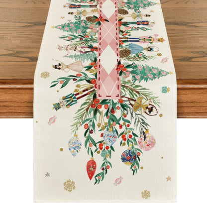 Artoid Nutcracker Floral 13x120 Christmas Runner