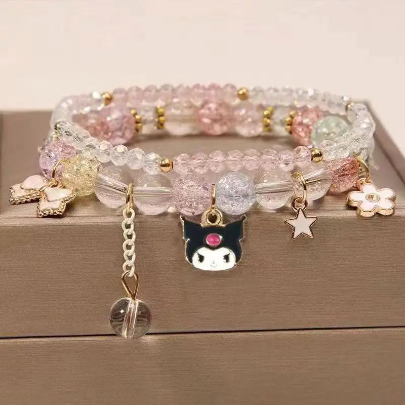 Kuromi Sanrio Crystal Bead Bracelet for Kids & Friends