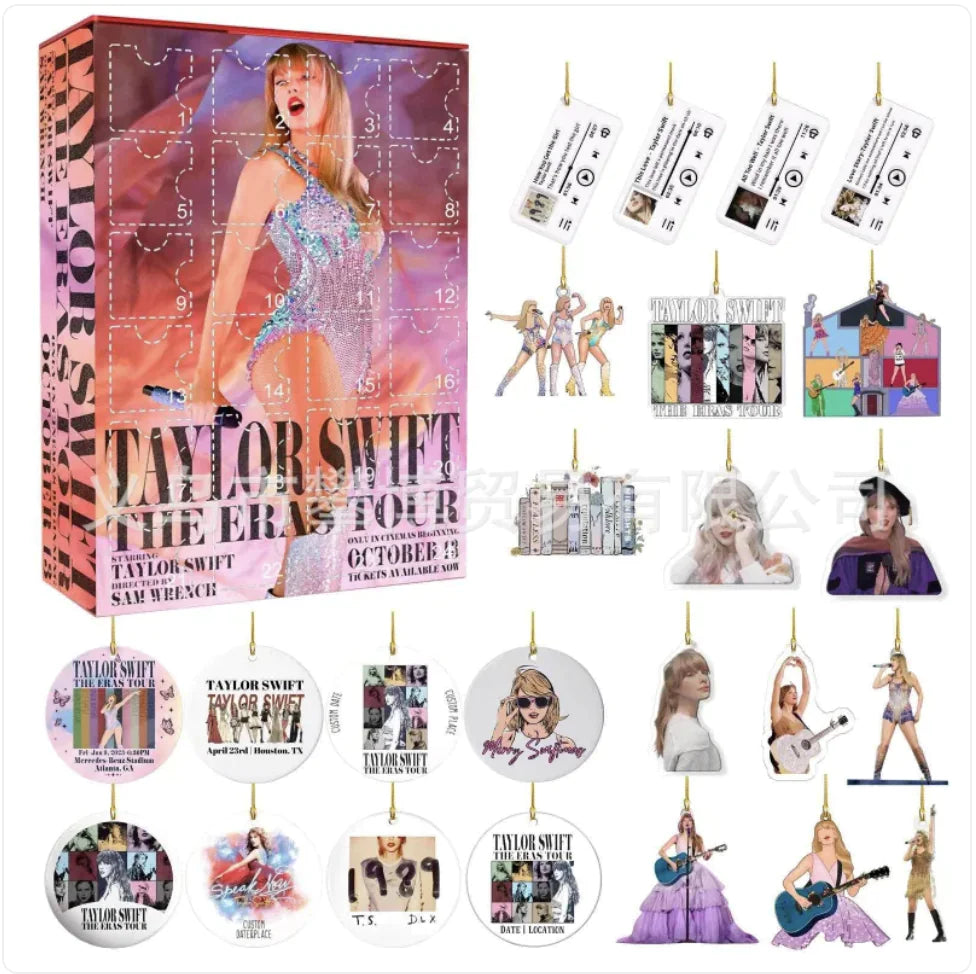 Taylor Swift Christmas Advent Calendar Keychain – 24-Day Countdown