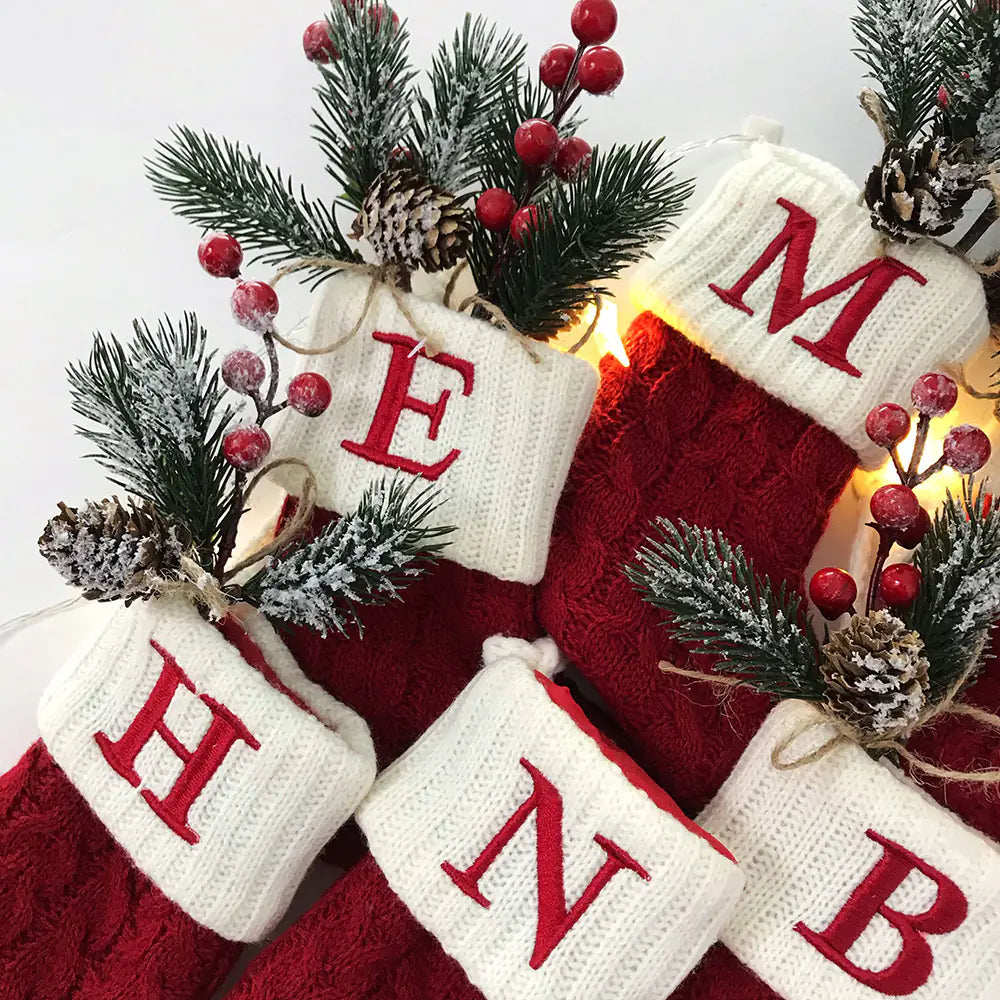 Knitted Christmas Letter stocking