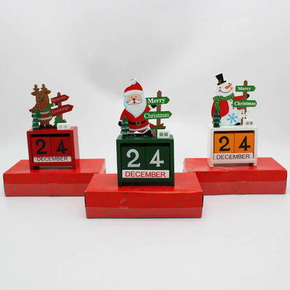 Wooden Christmas Calendar Decoration Piece