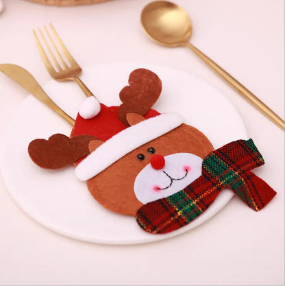 Christmas Table Knife and Fork Decoration Bag