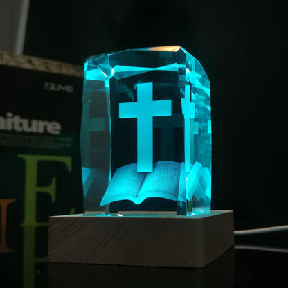 Luminous Cross Crystal Decoration