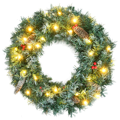 6ft Pre-Lit Dark Green Pine Christmas Tree Set garland