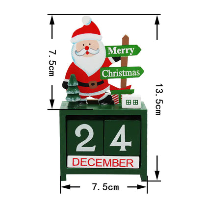 Wooden Christmas Calendar Decoration Piece