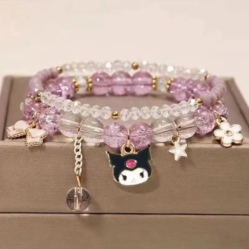 Kuromi Sanrio Crystal Bead Bracelet for Kids & Friends