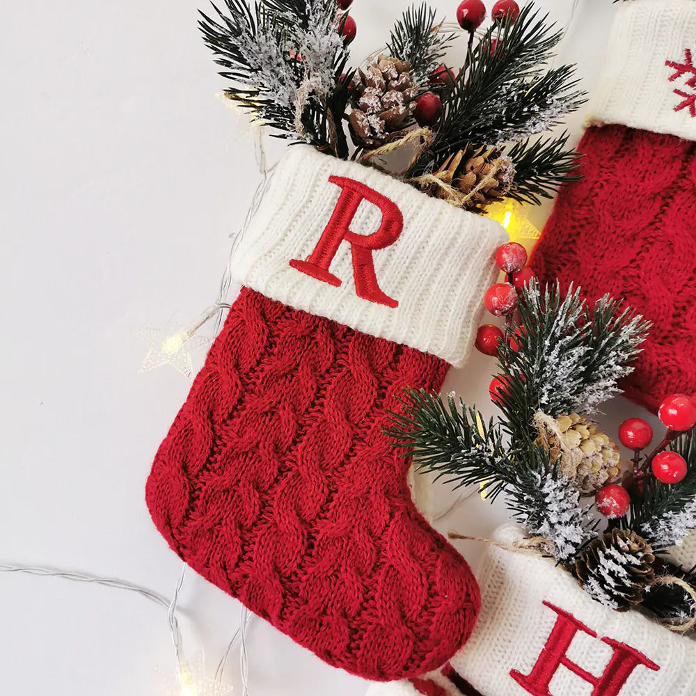 Knitted Christmas Letter stocking