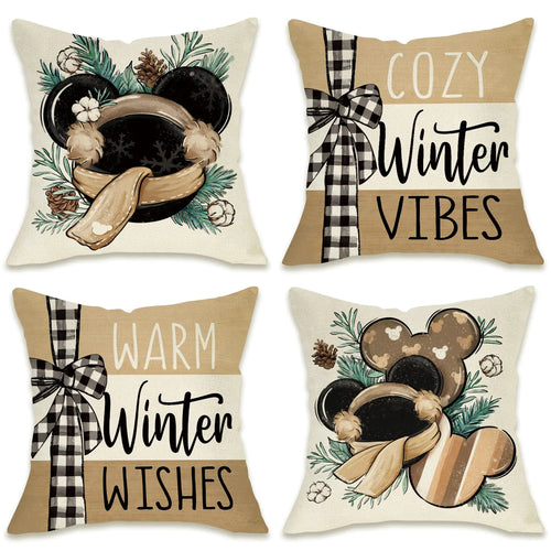 Cozy Pine Needle Throw Pillow Covers Set 16x16