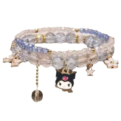 Kuromi Sanrio Crystal Bead Bracelet for Kids & Friends