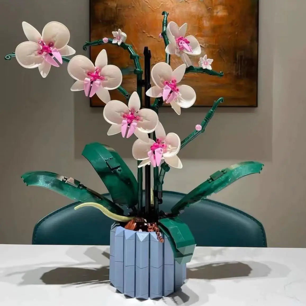 LEGO-Compatible Creative Orchid Flower Bouquet women gift