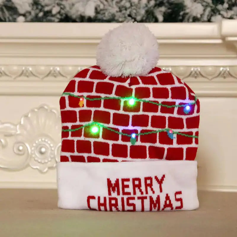 Festive LED Beanie Light-Up Christmas Hat