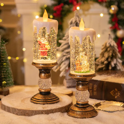 Christmas Candle Lights - Crystal Snowfall Decoration