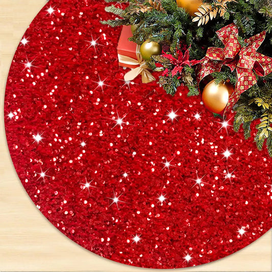 Velvet Sparkle 60' Red Sequin Christmas Tree Skirt