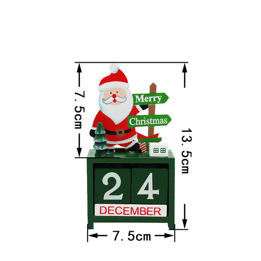 Wooden Christmas Calendar Decoration Piece