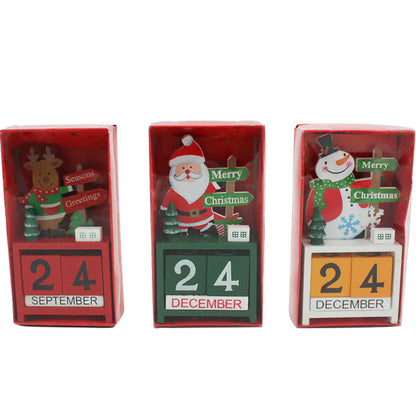 Wooden Christmas Calendar Decoration Piece