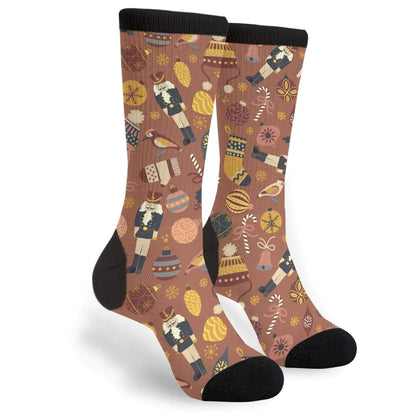 MOLIAN Festive Nutcracker Holiday Crew Socks