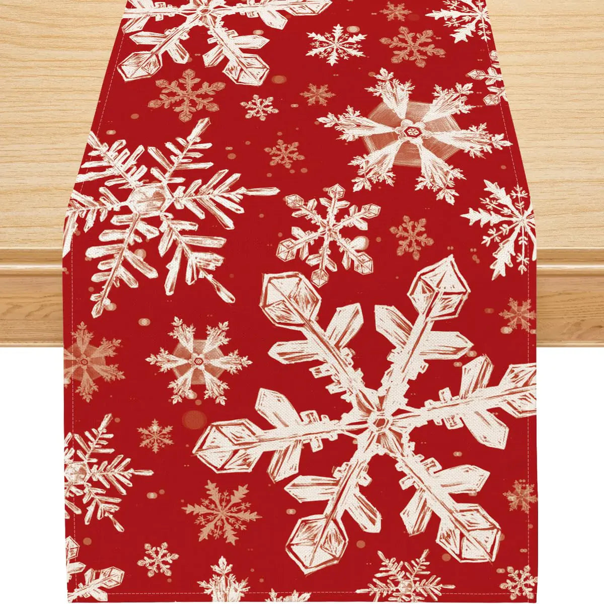 Snowflake Splendor Table Runner - Red 13x60