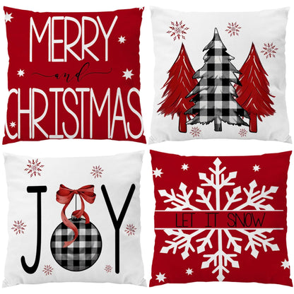 Velvet Christmas Cushion Covers Set of 4