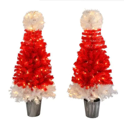 Lighted Christmas Tree Set Of 2, For Decoration Inside And Outside lights