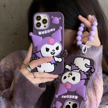 Dark Purple Kuromi Silicone Case_ for iPhone 15 Pro Max