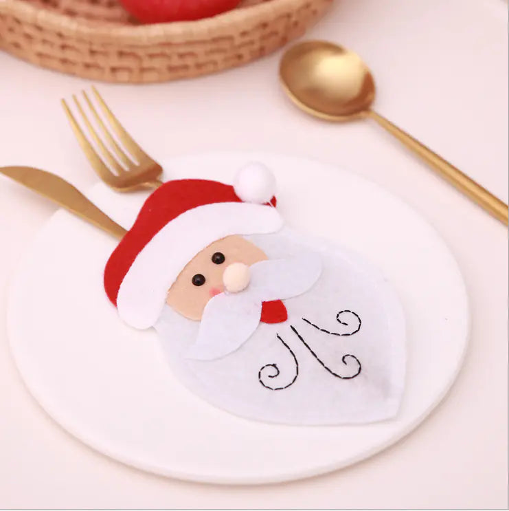 Christmas Table Knife and Fork Decoration Bag