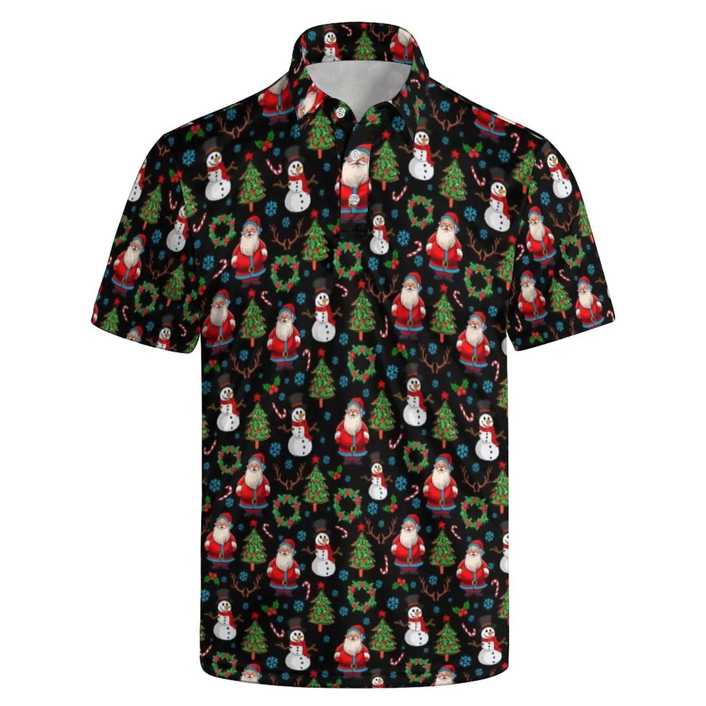 Santa Golf Polo Shirt for Men_ - Holiday Themed Casual Wear