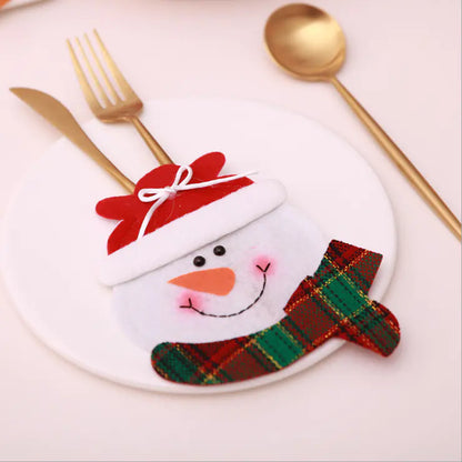 Christmas Table Knife and Fork Decoration Bag