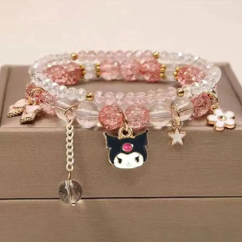 Kuromi Sanrio Crystal Bead Bracelet for Kids & Friends