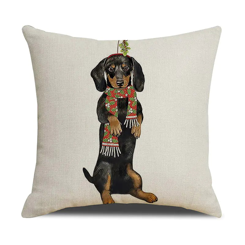 Christmas White Animal Print Pillowcase