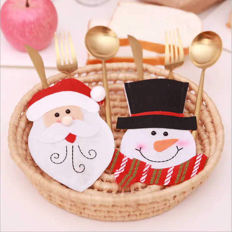 Christmas Table Knife and Fork Decoration Bag