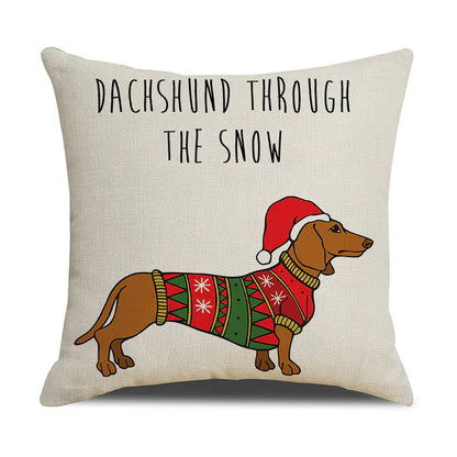 Christmas White Animal Print Pillowcase