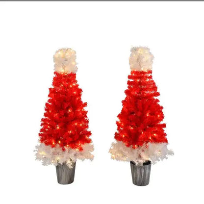 Lighted Christmas Tree Set Of 2, For Decoration Inside And Outside lights