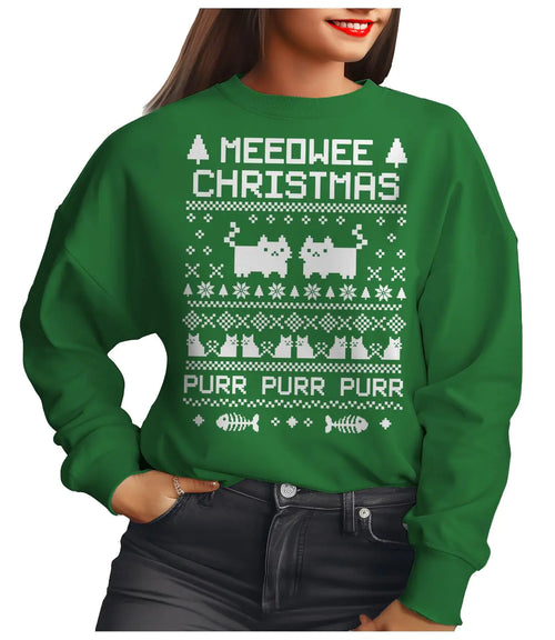 Meeowee Christmas Classic Sweatshirt - X-Large Green