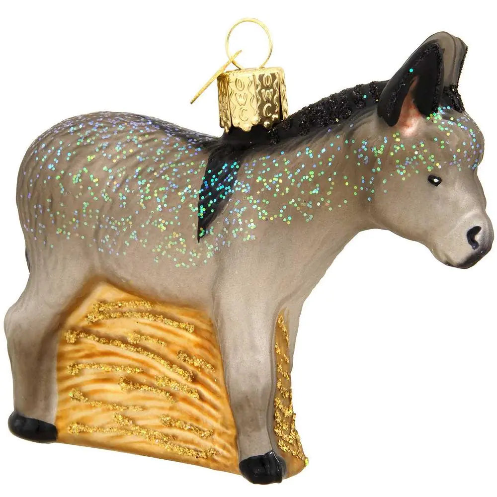 Rustic Farm Animal Christmas Tree Ornament : Donkey