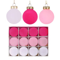 12PCS 6CM Velvet Ball Christmas Tree Ornaments