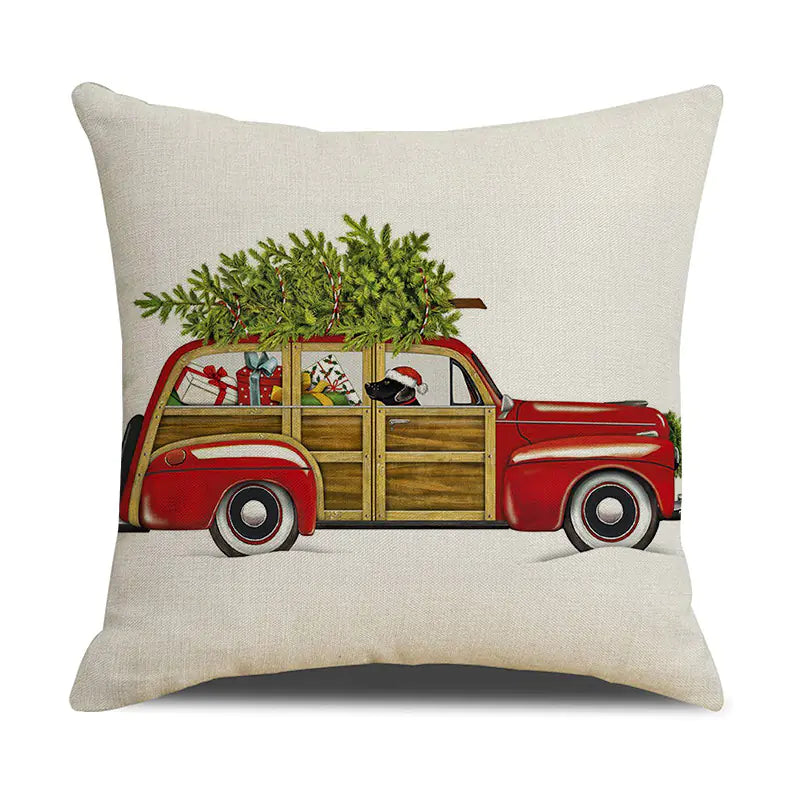 Christmas White Animal Print Pillowcase