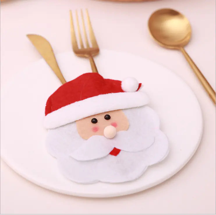 Christmas Table Knife and Fork Decoration Bag