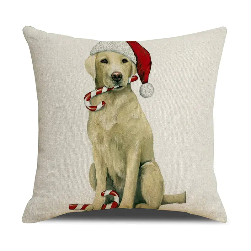 Christmas White Animal Print Pillowcase