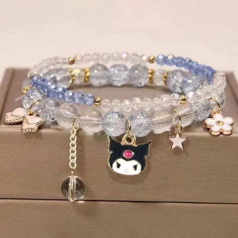 Kuromi Sanrio Crystal Bead Bracelet for Kids & Friends