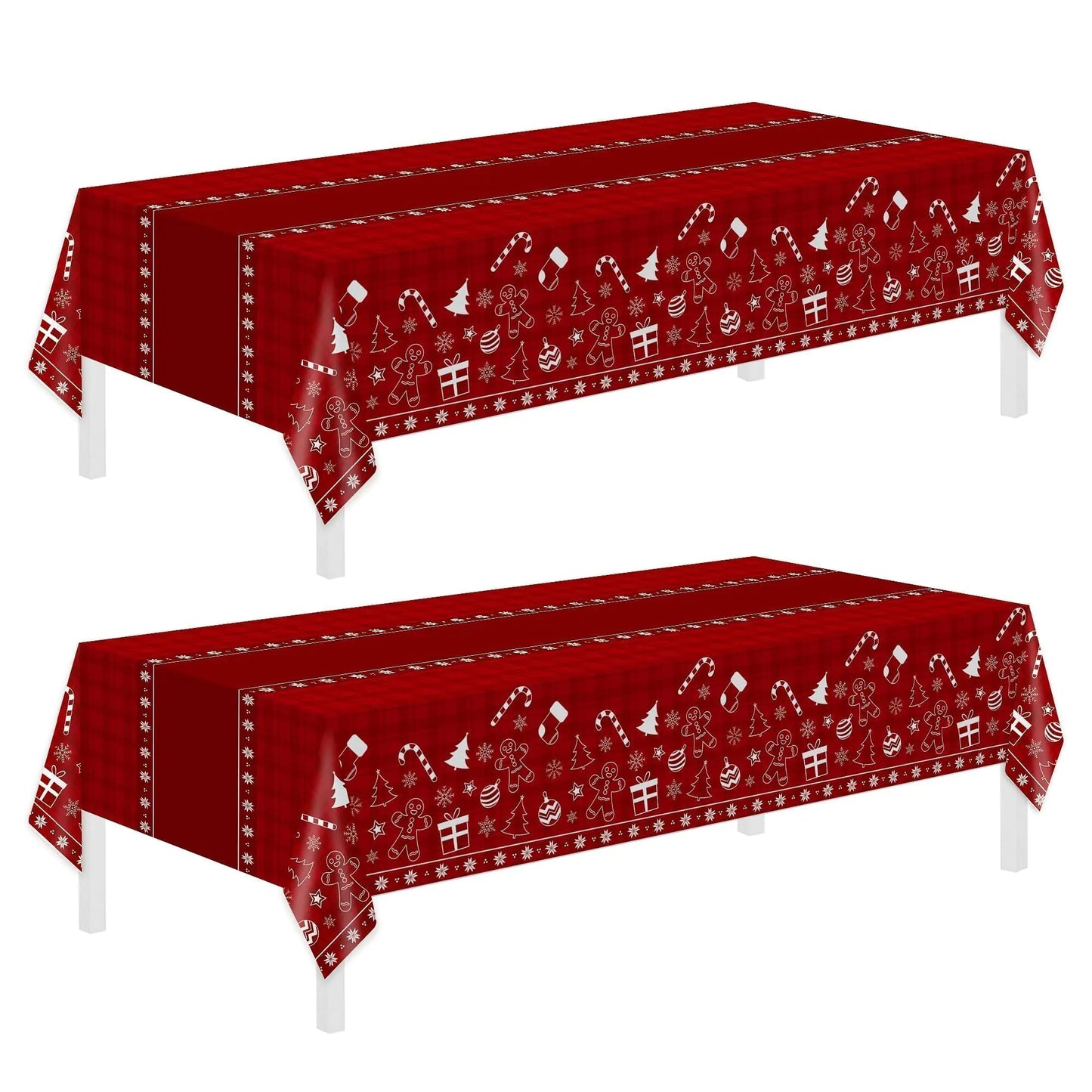 Festive Reds Christmas Tablecloth Set - 2 Pack