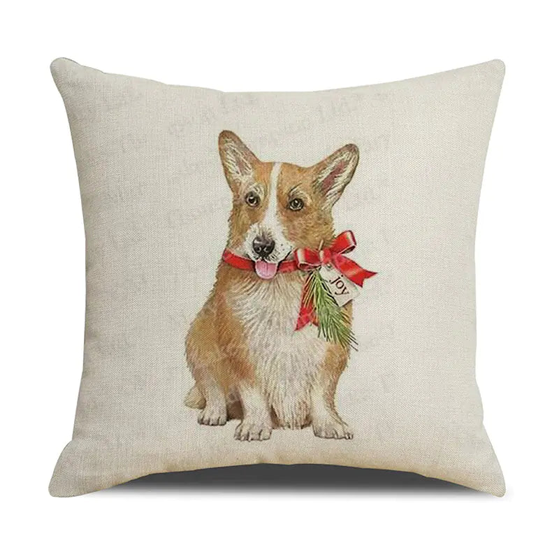 Christmas White Animal Print Pillowcase