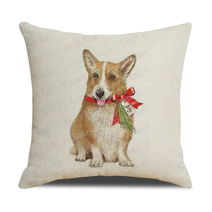 Christmas White Animal Print Pillowcase