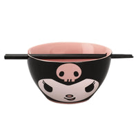 Sanrio Kuromi 20 oz Ramen Bowl With Chopsticks kitchen table