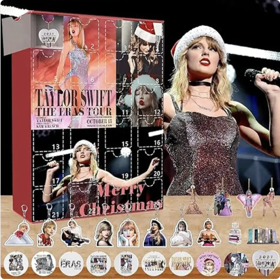 Taylor Swift Christmas Advent Calendar Keychain – 24-Day Countdown