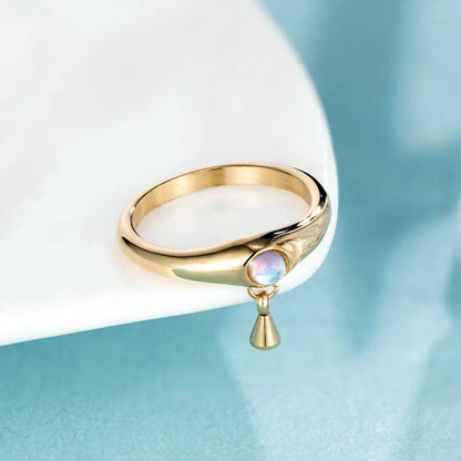 Minimalist Pearl Titanium Steel Ring women