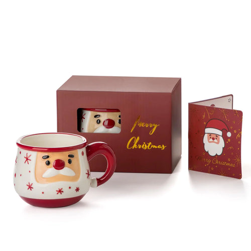 Santa Smiles Christmas Mug Set - Gift Ready with Card and Box